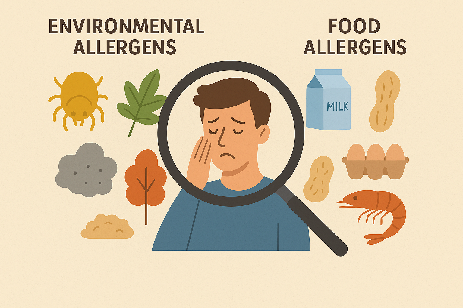 過敏症狀可能反覆出現,影響生活心情。可以透過過敏原檢測來排查過敏原,助您辨識最近接觸到哪些食物或環境物質因而觸發過敏反應,也可藉此間接了解自己對過敏原的敏感程度。